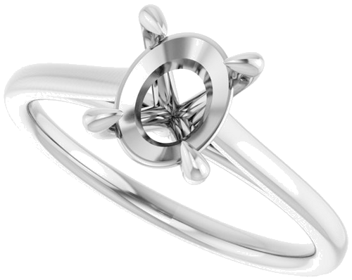 Sužadėtuvių Žiedas „Claw-Prong Solitaire“ 10k white gold Oval 8mm x 6mm (5)