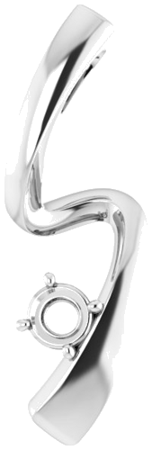 14K White  3.4 mm Round Pendant Mounting (1)