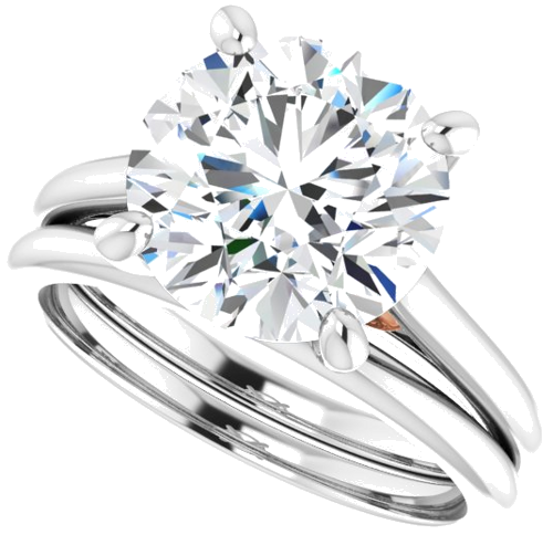 Sužadėtuvių Žiedas „Infinity-Inspired“ 585 Baltojo Ir Rožinis Aukso Round 10mm (10)