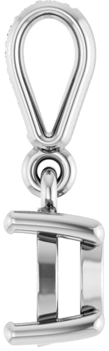 14K White 6.5 mm Round .03 CTW Natural Diamond Semi-Set Pendant (3)