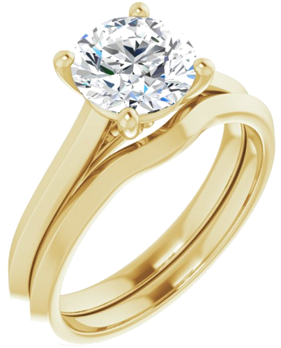 14K Yellow 7.4 mm Round Solitaire Engagement Ring Mounting (6)