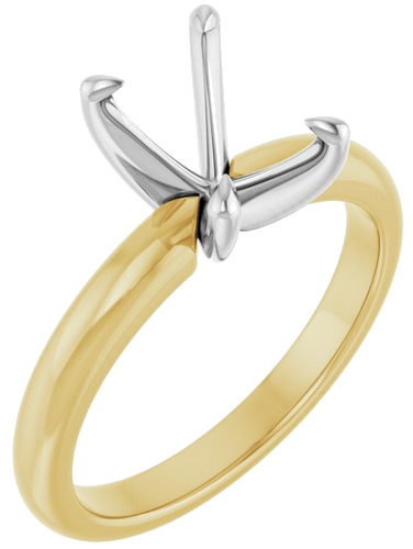 Sužadėtuvių Žiedas „Solitaire“ 585 Baltojo Ir Geltonojo Aukso Emerald 8mm x 6mm (1)