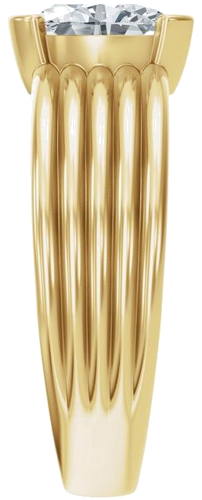 Sužadėtuvių Žiedas „Half Bezel Solitaire“ 14k yellow gold Oval 7mm x 5mm (4)