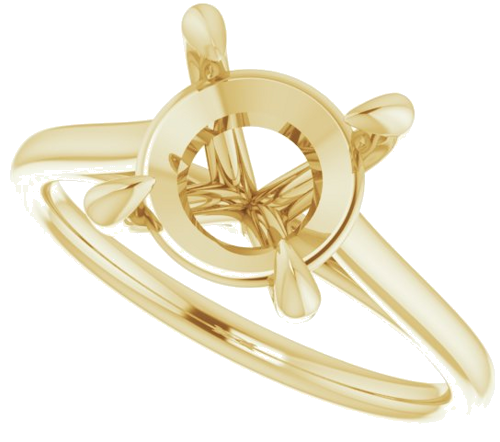 14K Yellow  8.8 mm Round Solitaire Engagement Ring Mounting (5)