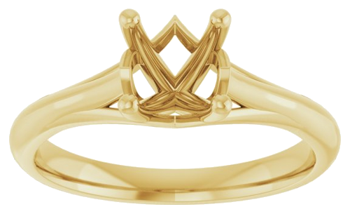 14K Yellow 6.5 mm Round Solitaire Engagement Ring Mounting (3)