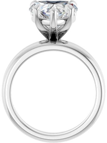 14K White 10x10 mm Heart Solitaire Engagement Ring Mounting (7)