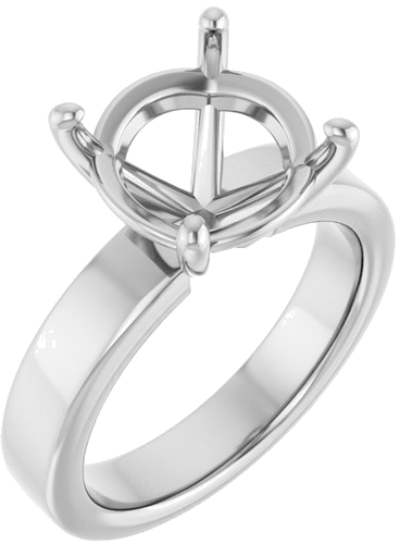 Platinum 11 mm Round Solitaire Engagement Ring Mounting (1)