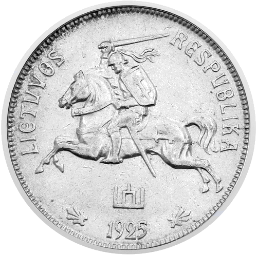 1925 Литва Цветущий лен серебряная монета 5 литов (2)