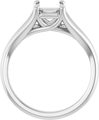 Sužadėtuvių Žiedas „Solitaire“ 14k white gold Emerald 8mm x 6mm (2)