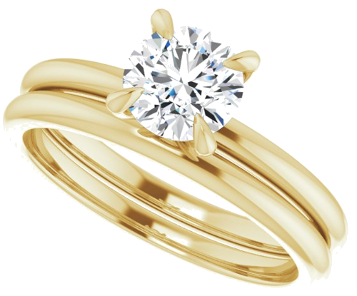 14K Yellow  6 mm Round Solitaire Engagement Ring Mounting (10)