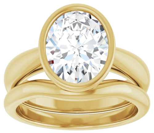 Sužadėtuvių Žiedas „Bezel-Set Solitaire“ 14k yellow gold Oval 10mm x 8mm (8)