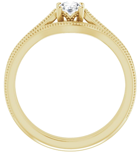 Sužadėtuvių Žiedas „Solitaire“ 10k yellow gold Oval 6mm x 4mm (7)