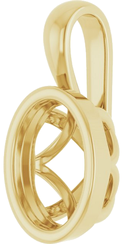 14K Yellow 8x6 mm Oval Pendant Mounting (2)