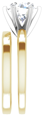 Sužadėtuvių Žiedas „Solitaire“ 585 Baltojo Ir Geltonojo Aukso Round 8.2mm (9)