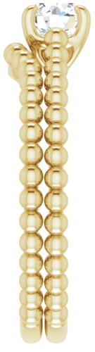 Sužadėtuvių Žiedas „Solitaire Beaded“ 14k yellow gold Round 5.2mm (9)
