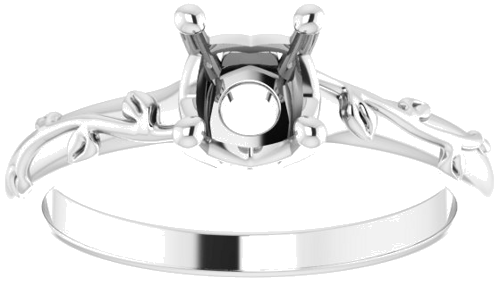 14K White 5.8 mm Round Solitaire Engagement Ring Mounting (2)