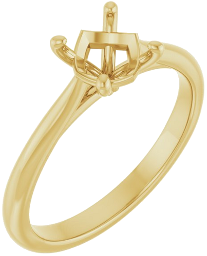 14K Yellow 6.5 mm Round Solitaire Engagement Ring Mounting (1)
