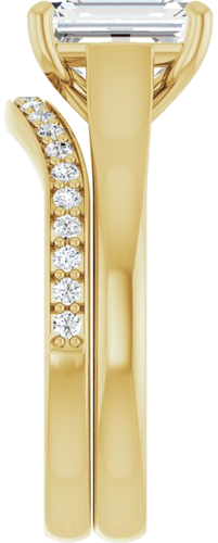 14K Yellow 8x6 mm Emerald Solitaire Engagement Ring Mounting (9)