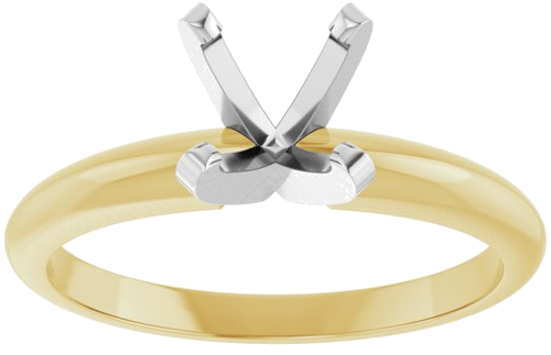 Sužadėtuvių Žiedas „Solitaire“ 585 Baltojo Ir Geltonojo Aukso Round 6mm x 6.6mm (3)