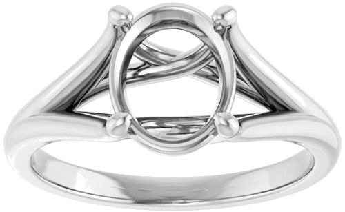 Sužadėtuvių Žiedas „Solitaire“ 14k white gold Oval 9mm x 7mm (3)