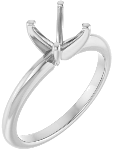 Platinum  7 mm Round Solitaire Engagement Ring Mounting (1)