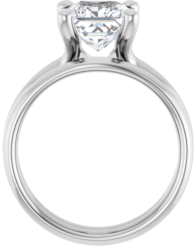 Sužadėtuvių Žiedas „Solitaire“ 14k white gold Square 7mm (7)
