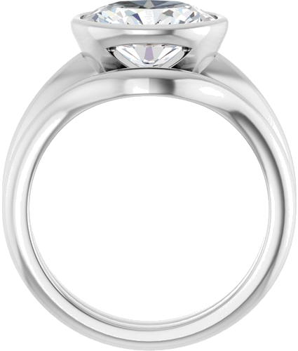 Sužadėtuvių Žiedas „Bezel-Set Solitaire“ 14k white gold Oval 10mm x 8mm (7)