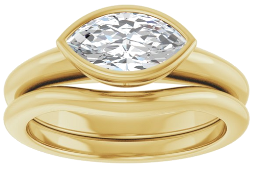 Sužadėtuvių Žiedas „Bezel-Set Solitaire“ 10k yellow gold Marquise 9.5mm x 5mm (8)