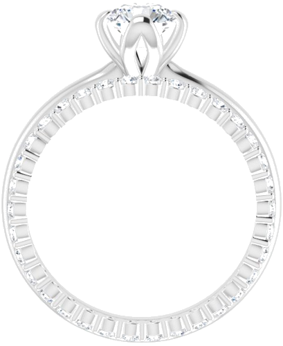 Sužadėtuvių Žiedas „Solitaire“ 14k white gold Round 6.5mm (7)