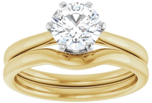 Sužadėtuvių Žiedas „Solitaire“ 585 Baltojo Ir Geltonojo Aukso Round 6.5mm (8)