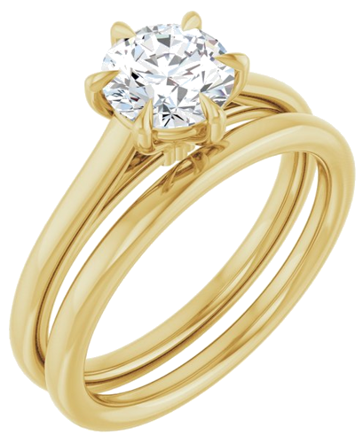Sužadėtuvių Žiedas „Claw-Pong“ 14k yellow gold Round 6.5mm (6)