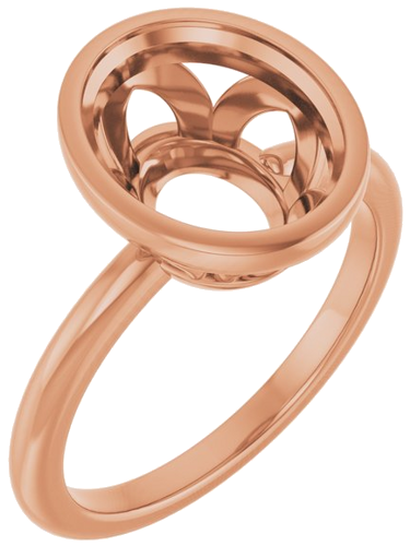 Sužadėtuvių Žiedas „Bezel-Set“ 14k rose gold Oval 11mm x 9mm (1)