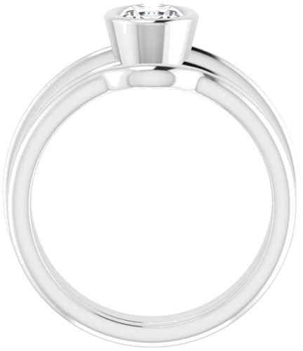 Sužadėtuvių Žiedas „Bezel-Set Solitaire“ 925 Sidabro Oval 7mm x 5mm (7)