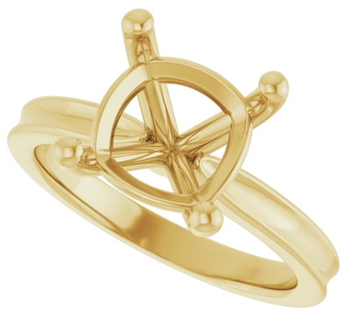 Sužadėtuvių Žiedas 14k yellow gold Cushion 9mm (5)