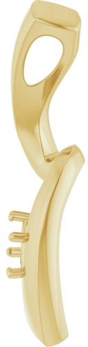 Pakabukas „Solitaire Freeform“ 14k yellow gold Round 3.4mm (3)