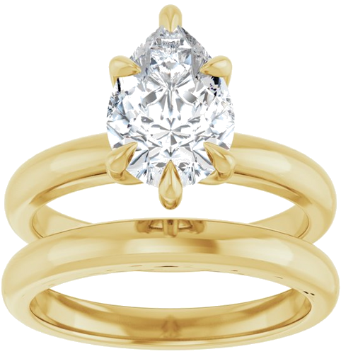 Sužadėtuvių Žiedas „Claw-Prong Solitaire“ 14k yellow gold Pear 10mm x 7mm (8)
