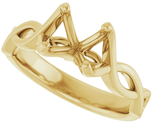 Sužadėtuvių Žiedas „Solitaire Rope“ 14k yellow gold Square 5.5mm (5)