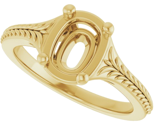 Sužadėtuvių Žiedas „Solitaire“ 14k yellow gold Elongated Cushion 7.5mm x 5.5mm (5)
