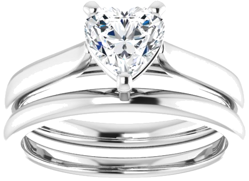 14K X1 White 6x6 mm Heart Engagement Ring Mounting (8)