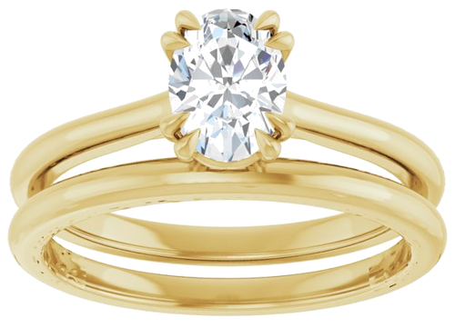 Sužadėtuvių Žiedas „Solitaire“ 585 Geltonojo Aukso Oval 7mm x 5mm (8)