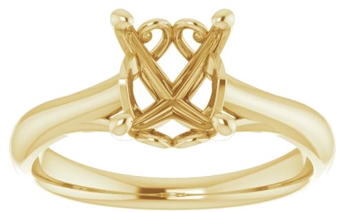 Sužadėtuvių Žiedas „Solitaire“ 585 Geltonojo Aukso Oval 9mm x 7mm (3)