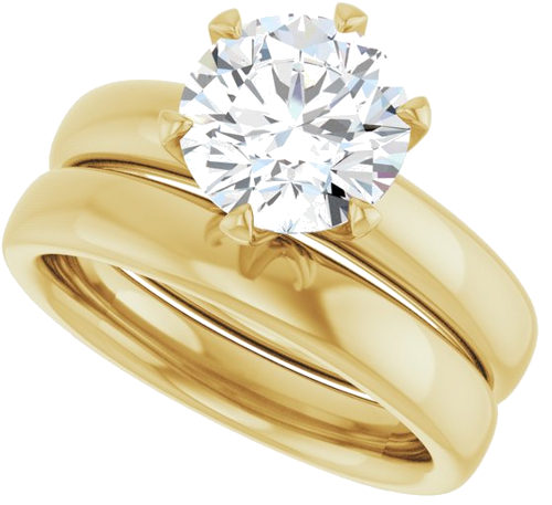 Sužadėtuvių Žiedas „Solitaire“ 750 Geltonojo Aukso Round 8.2mm (10)