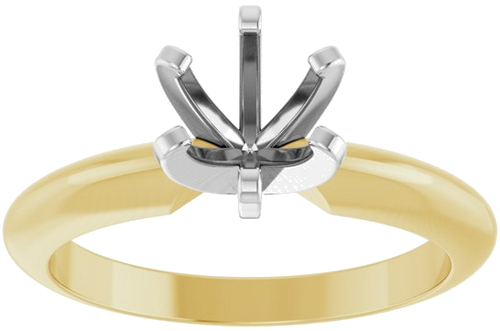 Sužadėtuvių Žiedas „Solitaire“ 14k yellow/white gold Round 5.8mm (3)