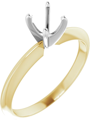 Sužadėtuvių Žiedas „Light Solitaire“ 585 Baltojo Ir Geltonojo Aukso Round 5mm x 5.3mm (1)