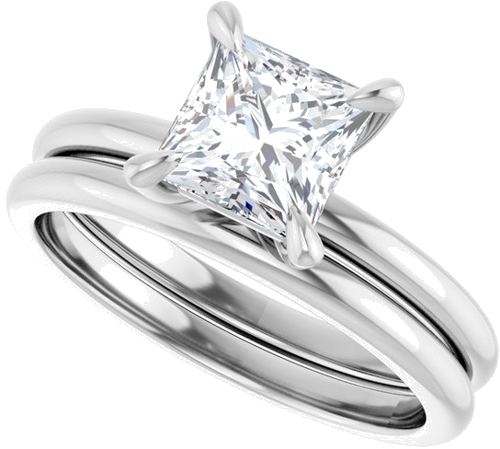 Sužadėtuvių Žiedas „Solitaire“ 950 Platinos Square 6mm (10)