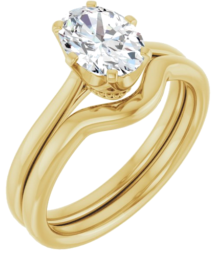 14K Yellow 8x6 mm Oval Engagement Ring Mounting (6)