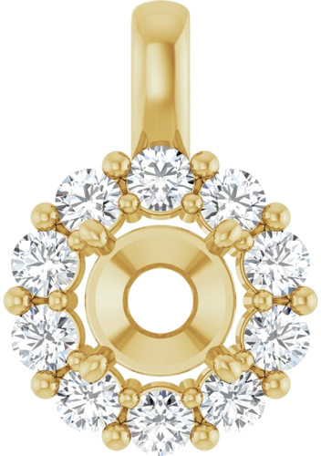 Pakabukas „Halo-Style“ 585 Geltonojo Aukso Round 6.5mm (1)