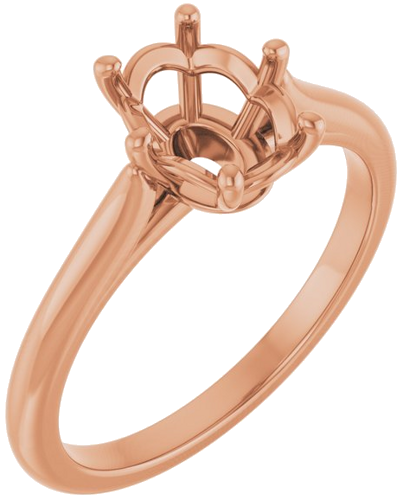Sužadėtuvių Žiedas 14k rose gold Oval 8mm x 6mm (1)