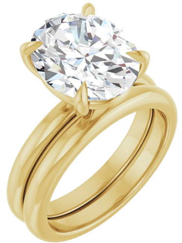 14K Yellow 12x10 mm Oval Solitaire Engagement Ring Mounting (4)