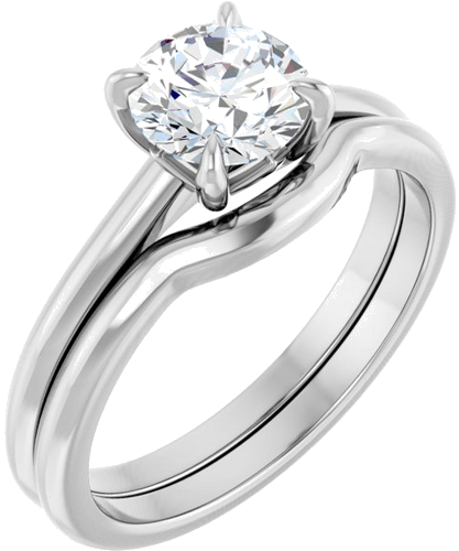 Sužadėtuvių Žiedas „Claw-Prong Solitaire“ 14k white gold Round 6.5mm (6)
